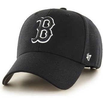 47 Brand Curved Brim Schwarzweiss Logo Logo Boston Red Sox MLB MVP Snapback Cap schwarz