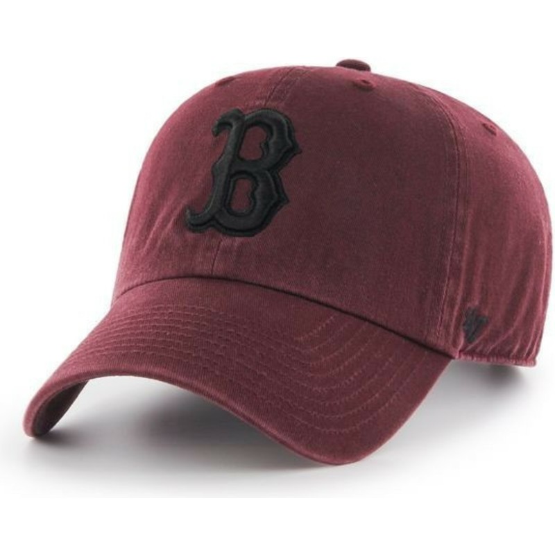 47-brand-curved-brim-schwarzes-logo-boston-red-sox-mlb-clean-up-cap-braun