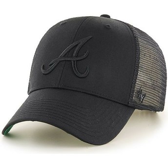47 Brand Schwarzes Logo Atlanta Braves MLB MVP Branson Trucker Cap schwarz