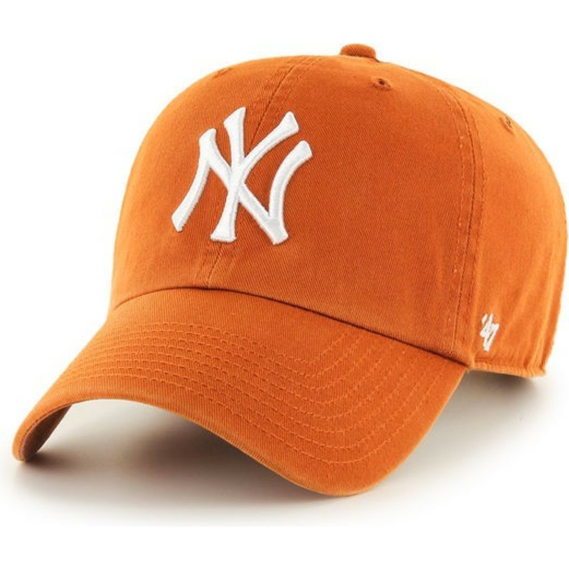 casquette-courbee-orange-new-york-yankees-mlb-clean-up-47-brand