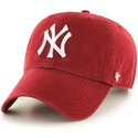 casquette-courbee-rouge-fonce-new-york-yankees-mlb-clean-up-47-brand