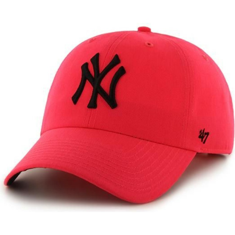 casquette-courbee-rose-new-york-yankees-mlb-clean-up-neon-47-brand
