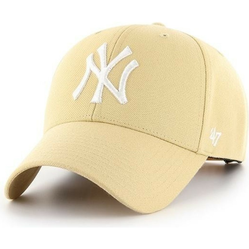 casquette-courbee-jaune-or-claire-snapback-new-york-yankees-mlb-mvp-47-brand