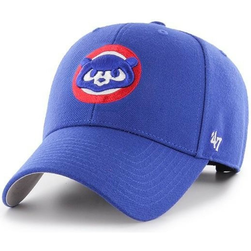 casquette-courbee-bleue-ajustable-avec-logo-classique-chicago-cubs-mlb-mvp-cooperstown-47-brand