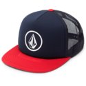 casquette-trucker-bleue-marine-avec-visiere-rouge-full-frontal-cheese-engine-red-volcom