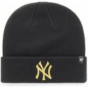 47-brand-goldenes-logo-new-york-yankees-mlb-cuff-knit-metallic-beanie-schwarz