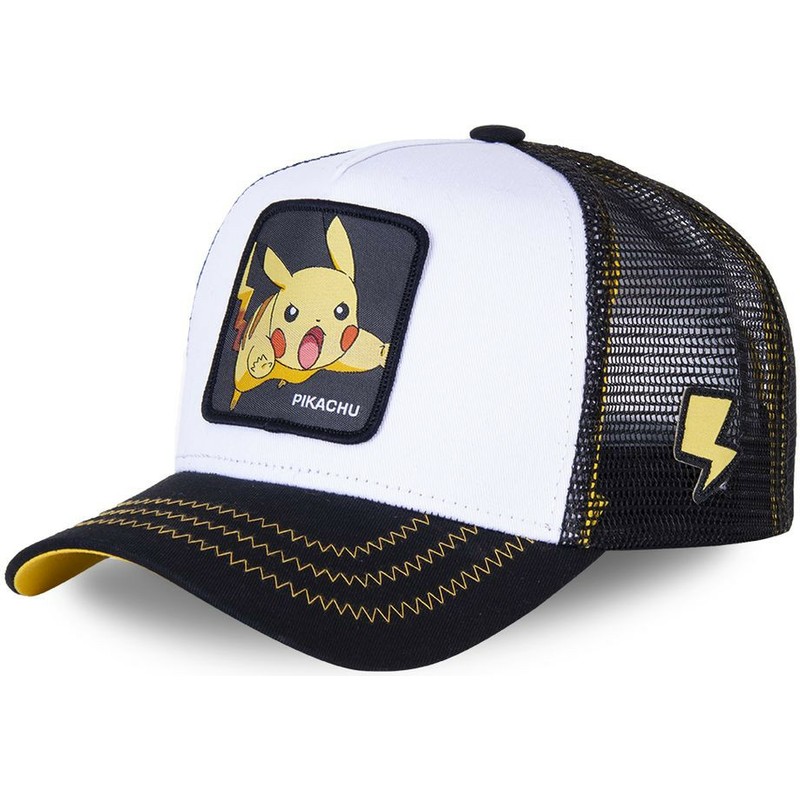 Pikachu Mütze Weiß & Schwarz Pokemon Basecap