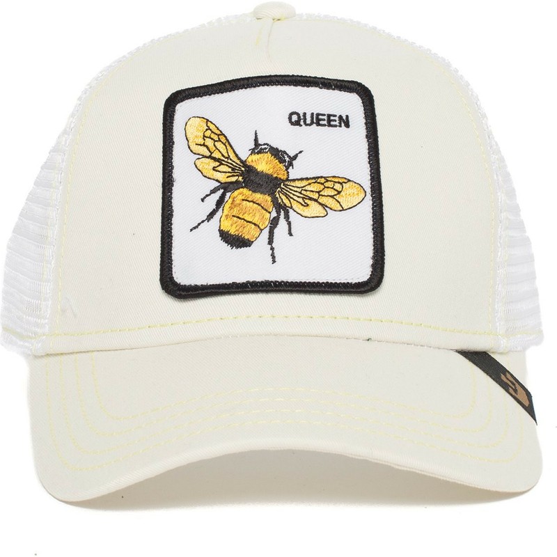 casquette-trucker-blanche-abeille-queen-bee-goorin-bros