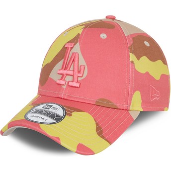 Casquette courbée camouflage rose ajustable avec logo rose 9FORTY Los Angeles Dodgers MLB New Era