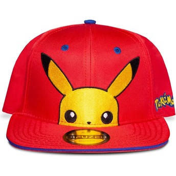 Casquette plate rouge snapback pour enfant Pikachu Pokémon Difuzed