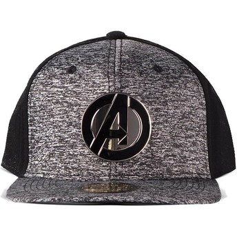 Casquette plate grise et noire snapback Metal Avengers Logo Marvel Comics Difuzed