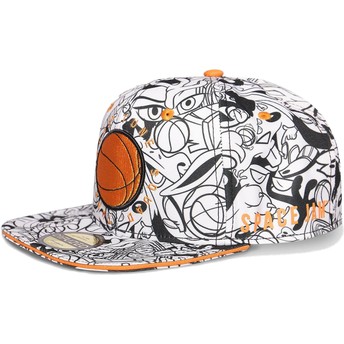 Casquette plate blanche snapback Space Jam Looney Tunes Difuzed