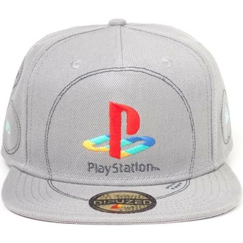 Casquette plate grise snapback PlayStation Logo Sony Difuzed