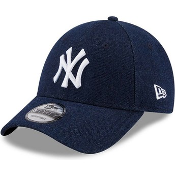 Casquette courbée bleue marine ajustable 9FORTY Denim New York Yankees MLB New Era