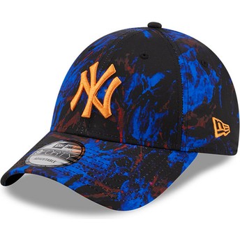 Casquette courbée bleue ajustable avec logo orange 9FORTY Ray Scape New York Yankees MLB New Era