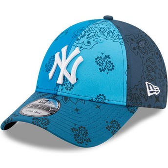 Casquette courbée bleue ajustable 9FORTY Paisley Print New York Yankees MLB New Era