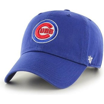 47 Brand Curved Brim Clean Up Chicago Cubs MLB Blue Adjustable Cap