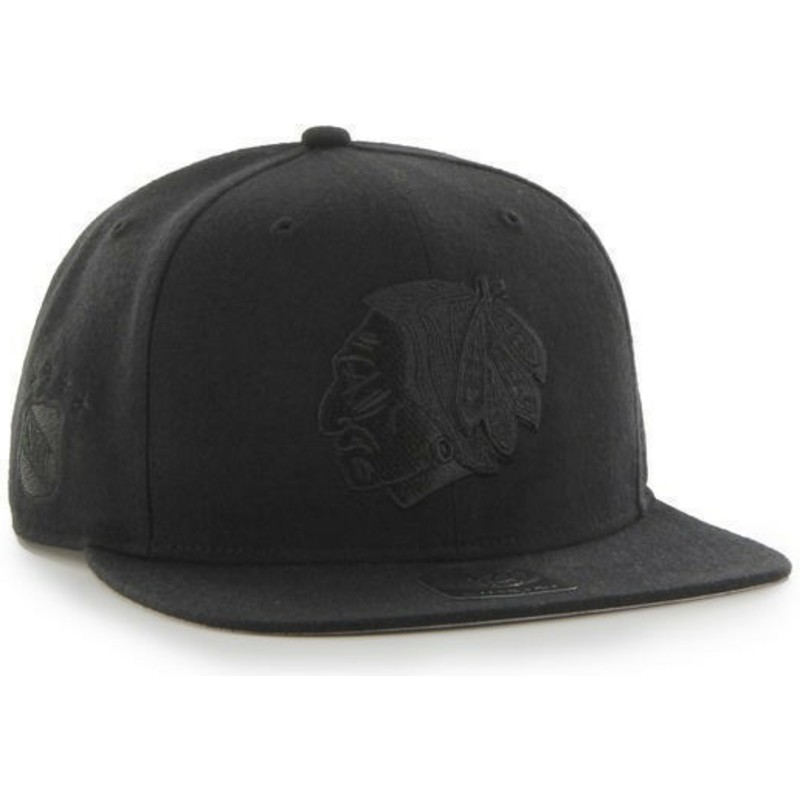 casquette-plate-noire-snapback-avec-logo-noire-chicago-blackhawks-nhl-sure-shot-47-brand