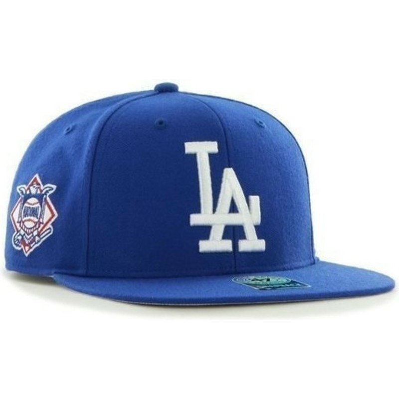 casquette-plate-bleue-snapback-unie-avec-logo-lateral-mlb-los-angeles-dodgers-47-brand