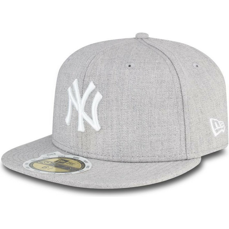 casquette-plate-grise-ajustee-pour-enfant-59fifty-essential-new-york-yankees-mlb-new-era