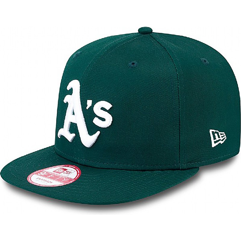 casquette-plate-noire-snapback-ajustable-9fifty-essential-oakland-athletics-mlb-new-era